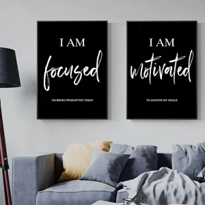 Simple Black White Motivational Quotes Canvas Poster Print Wall Decor - Image 3