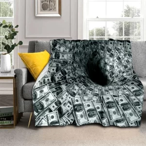 Big Money Investing Rich 3D Dollar Soft Throw Blanket - Image 9